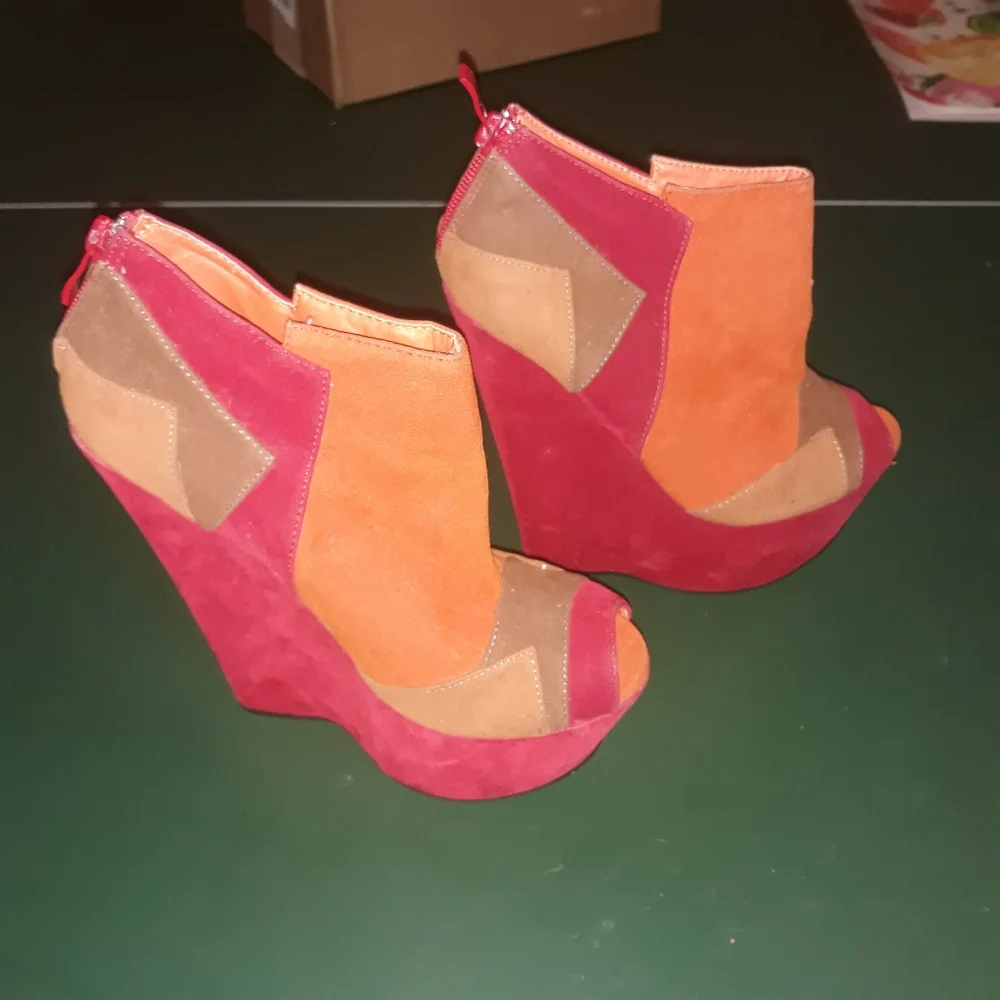 Women’s Wedges bootie heels colorful party romantic event date shoes travel work